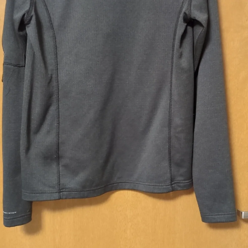 Columbia Park View 1/2 Zip Grid Fleece Jacket Omni-Wick Gray Thumbholes - Picture 10 of 14